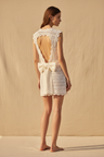 Aurewyn Knit Vest Top — Sweet White Bow Backless Beauty For Sun-Kissed Days