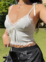 Aurewyn Knit Vest Top — Sweet White Bow Backless Beauty For Sun-Kissed Days